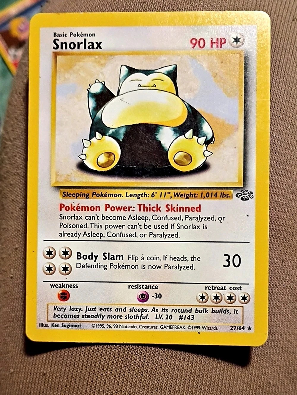 Pokémon Snorlax 27/64 Jungle Set (Unlimited) 27/64 Jungle Set Trading Card